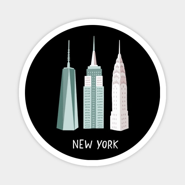 New York City skyscrapers Magnet by Valeria Frustaci 